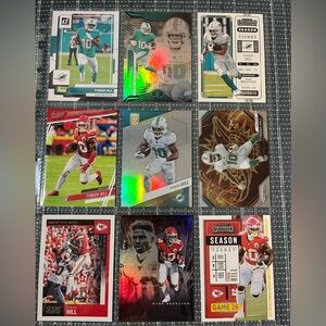 🏈 Tyreek Hill Dolphins/Chiefs NFL Football Sports Trading Cards  - Lot of 9